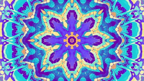 Transforming abstract mandala. 4k loop footage. Sacred symbol. Shiny Neon Stock Footage 263365187