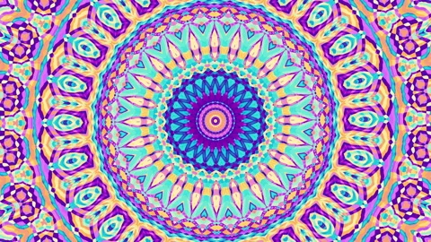Transforming abstract mandala. 4k loop footage. Sacred symbol. Shiny Neon Video stock 264166196