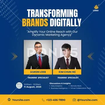 Transforming brands digitally event with expert speakers PSD Template
