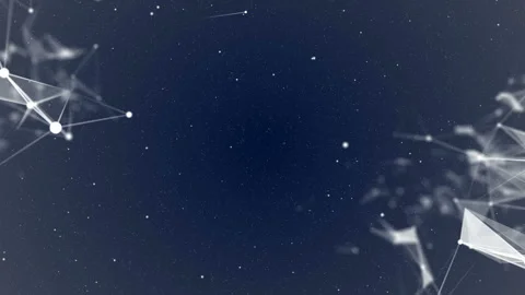 Transforming constellations. Connecting points, lines and triangles move in the Stock Footage 87534372