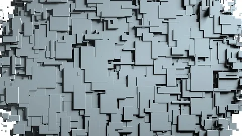 Transforming Cubes wall background. 3D animation Stock Footage 85515974