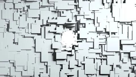 Transforming Cubes wall background. 3D animation Stock Footage 86328097