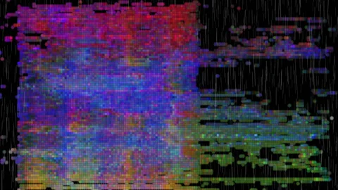 Transforming data error dynamic futuristic holographic background. Stock Footage 147958837