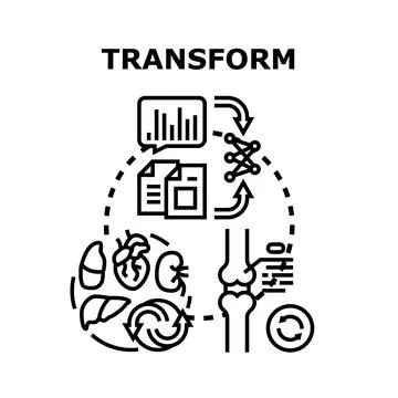 Transforming data into insights for business development Stock Illustration