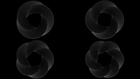 Transforming different Mobius tori made of black balls. 3D graphics related Stock Footage 94553498