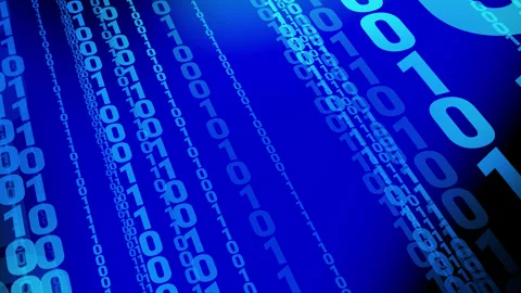 Transforming the digital frontier embracing the power of binary code on blue Stock Footage 252013636