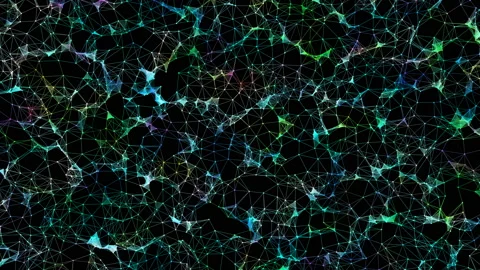 Transforming digital surface on a black background. Seamless loop. Stock Footage 108471409