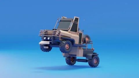 Transforming effect form car to helicopter. 3d rendering cute cartoon 스톡 동영상 228537670