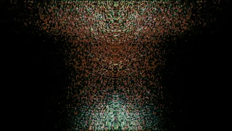 Transforming error data geometrical cyberpunk holographic background. Video stock 147082605