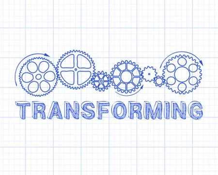 Transforming Graph Paper Stock Illustration
