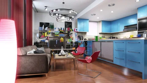 Transforming a home into an office Stock Footage 138738759