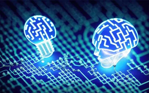 Transforming the human brain into artificial intelligence Stock-Illustration