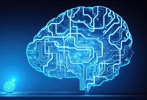 Transforming the human brain into artificial intelligence Stock-Illustration