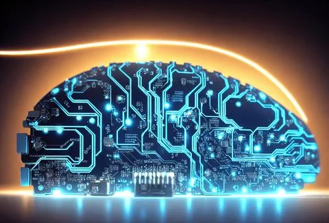 Transforming the human brain into artificial intelligence Illustrazione stock