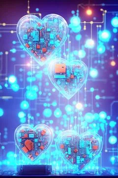 Transforming the human heart into artificial intelligence Illustrazione stock