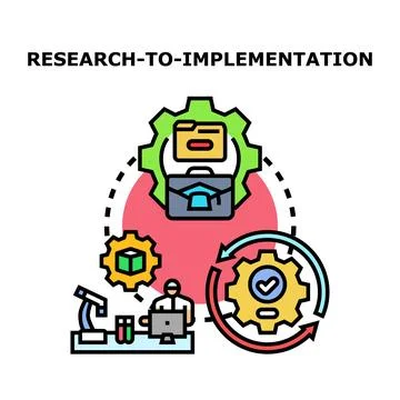 Transforming ideas into results, research, development, implementation work.. Stock-Illustration