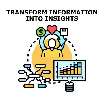 Transforming information into insights for business analytics Stock Illustration