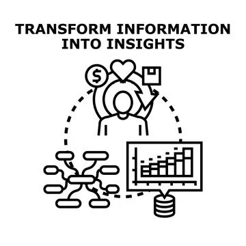 Transforming information into insights for business analytics Stock Illustration