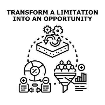 Transforming limitation into opportunity concept vector illustration Stock Illustration