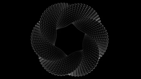 Transforming Mobius torus made of balls. 3D graphics related loopable animation Video stock 94420635