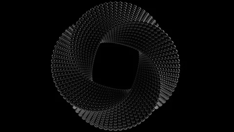 Transforming Mobius torus made of balls. Seamless loop Stock Footage 94440351