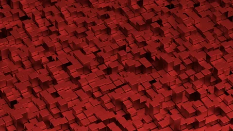 Transforming moving abstraction red cubes 3d animation background random shapes Stock Footage 105758850