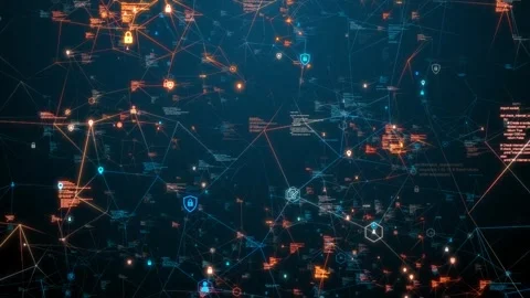 Transforming Networks with Smart Contracts using secure blockchain algorithms  Video stock 245325690