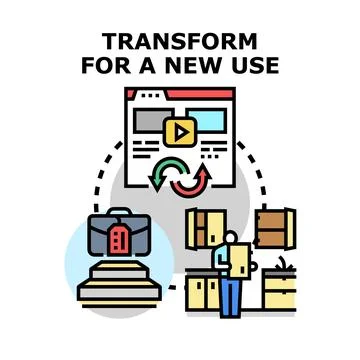 Transforming old items for a creative new use Illustrazione stock