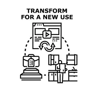 Transforming old items for a creative new use Stock Illustration