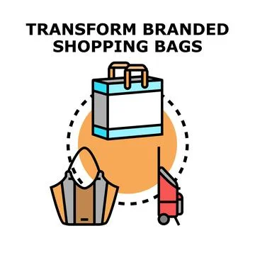 Transforming shopping bags concept vector illustration Stock Illustration