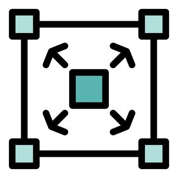 Transforming square, resizing and adjusting dimensions with interactive con.. Illustrazione stock