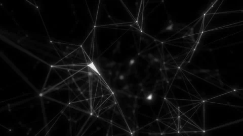 Transforming structure plexus network. Flying in a fantasy abstract science Stock Footage 114257613