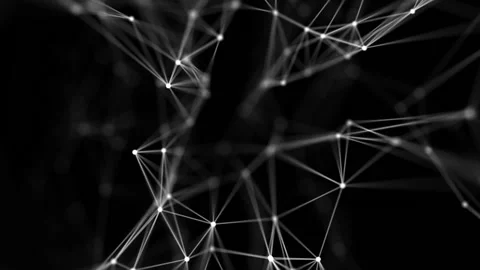 Transforming structure of points, lines and triangles. The points are connected Stock Footage 87535534