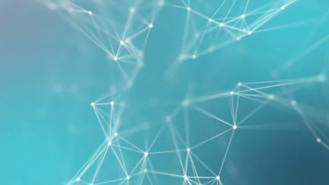 Transforming structure of points, lines and triangles. The points are connected Stock Footage 87535571