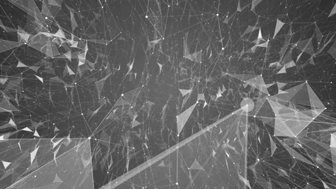Transforming structure of points, lines and triangles. The camera flies inside Stock Footage 87535886