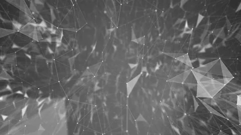 Transforming structure of points, lines and triangles. The camera flies inside Stock Footage 87536134