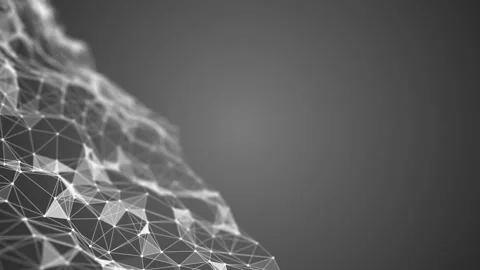 Transforming wave from points, lines and triangles on the left side of the Stock Footage 87536495