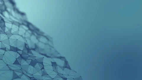 Transforming wave from points, lines and triangles on the left side of the Stock Footage 87536504