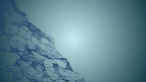 Transforming wave from points, lines and triangles on the left side of the Stock Footage 87536542