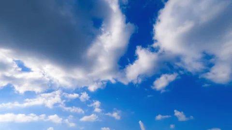 Transforming white clouds in the atmosphere.  Video stock 273480875