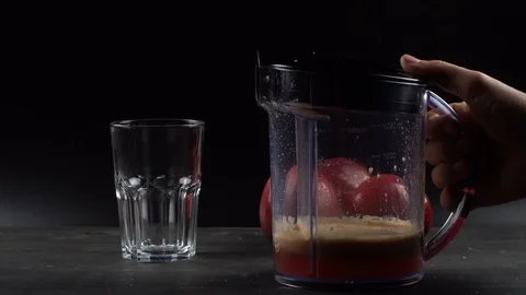 Transfusion of freshly squeezed juice Stock Footage 120698180