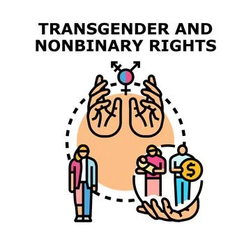 Transgender and nonbinary people seeking equal rights Stock Illustration