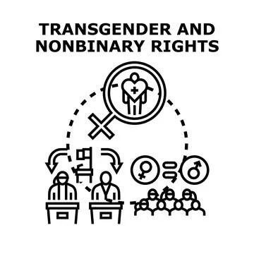 Transgender and nonbinary rights concept vector illustrating equality Stock Illustration
