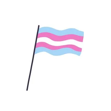 Transgender flag doodle icon, vector color illustration Stock Illustration