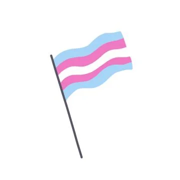 Transgender flag doodle icon, vector color illustration Stock Illustration