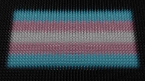 Transgender Flag Light Shining on Scrolling Bullets Stock Footage 255051648