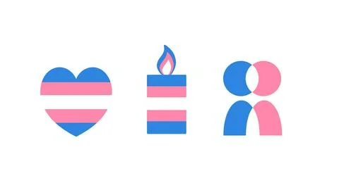 Transgender icon collection Stock Illustration