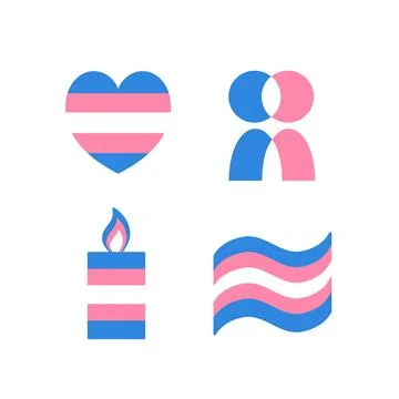 Transgender icon collection Stock Illustration