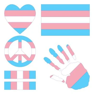 Transgender pride design elements. Stock Illustration