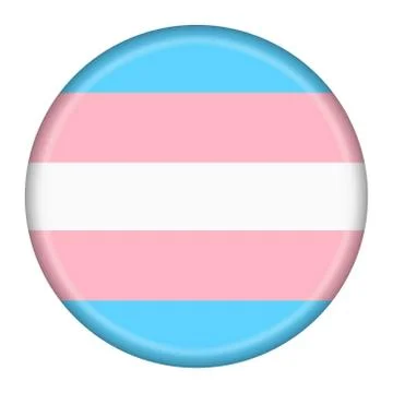 Transgender Pride flag button blue white pink stripes 3d illustration with Stock Illustration